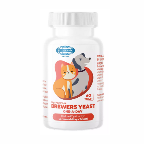 Biyo Powercure Brewers Yeast One-A-Day Kedi ve Köpekler için Sarımsaklı Maya 60 Tablet