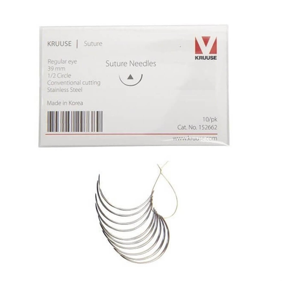 Kruuse Sütür İğnesi Regular 1/2 Keskin 39 MM 10'lu Paket