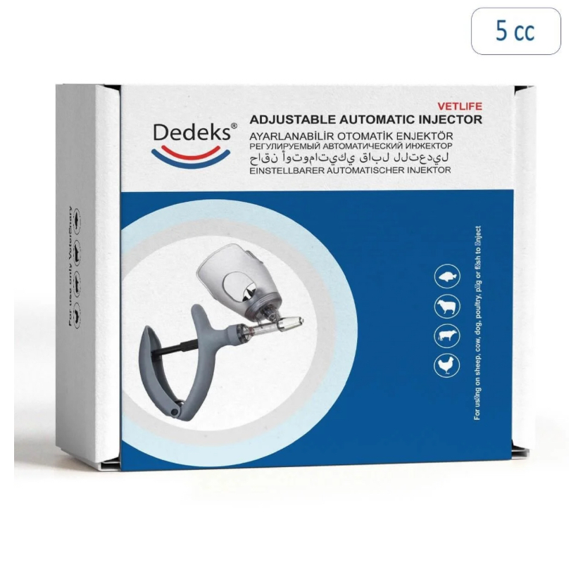 5 ML Veteriner Otomatik Enjektör Şırınga Aşı Tabancası (Yedek Parçalı)