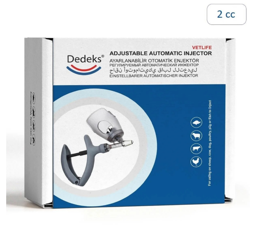 2 ML Veteriner Otomatik Enjektör Şırınga Aşı Tabancası (Yedek Parçalı)