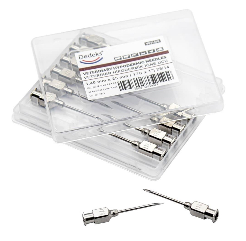 Veteriner Çelik İğne Enjektör Ucu (1.40 mm x 25 mm)