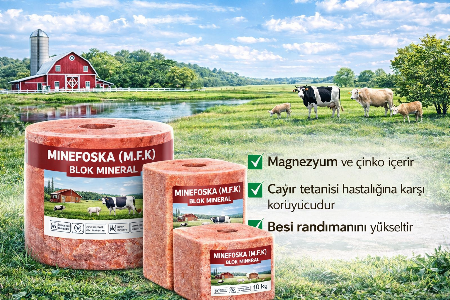 MİNEFOSKA (M.F.K) BLOK MİNERAL YALAMA TAŞI