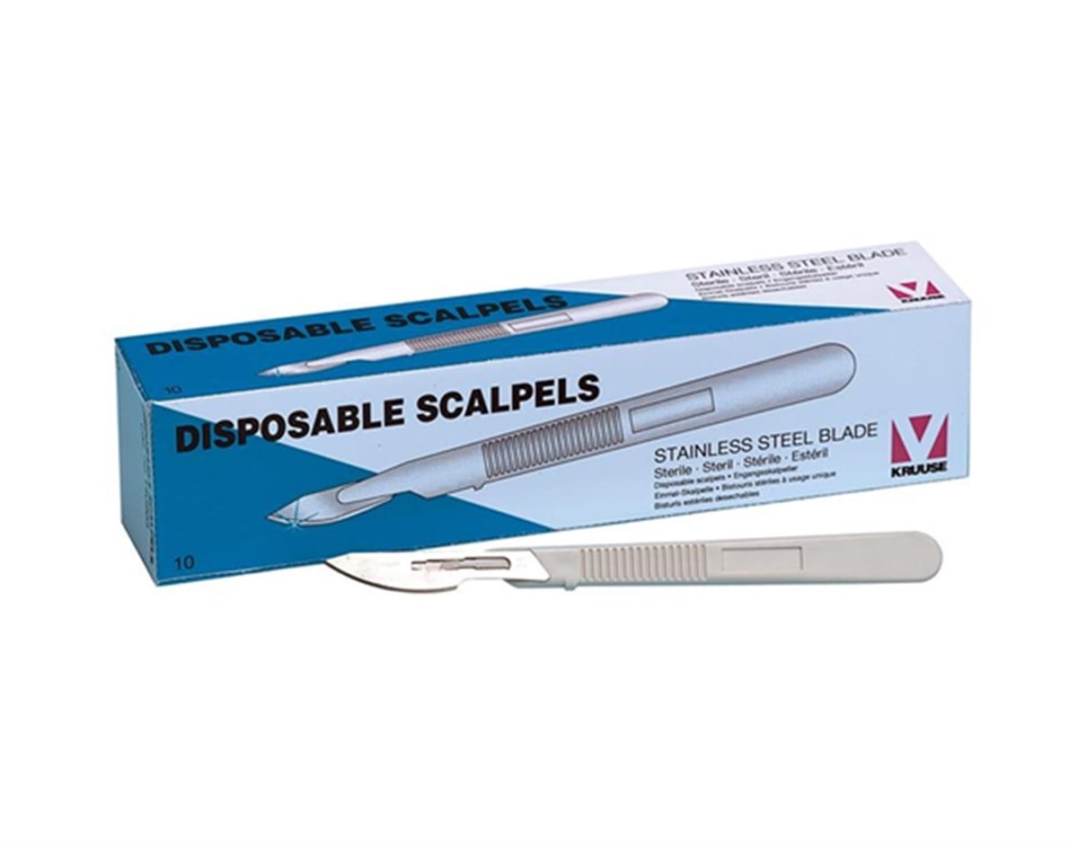 Kruuse Disposable (Tek Kullanımlık) Saplı Bistüri Steril no:24
