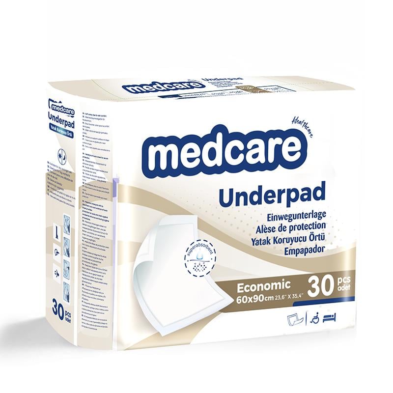 Medcare 60x90 Yatak Koruyucu Örtü (Hasta Alt Bezi) 30'lu
