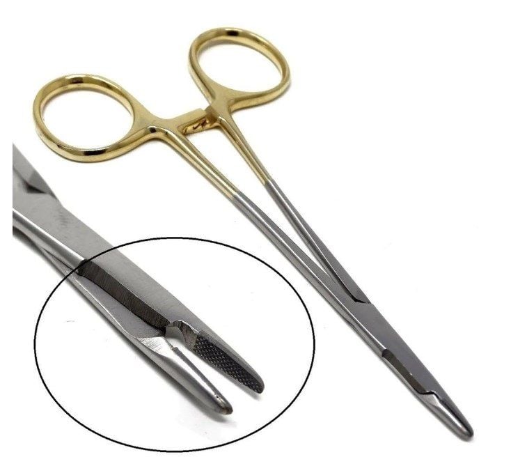Portegü Olsen Hegar 16 cm Makaslı TC Model Sarı Saplı
