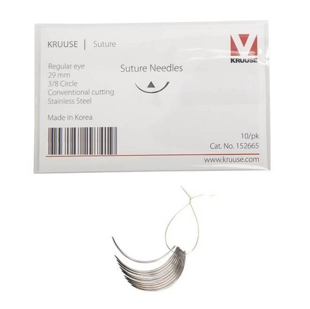 Kruuse Sütür İğnesi Regular 3/8 Keskin 29 MM 10'lu Paket